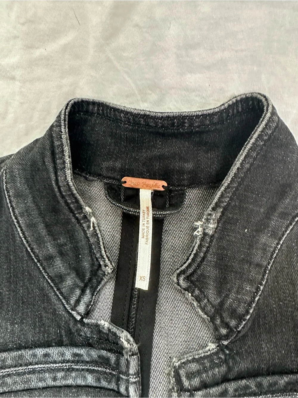 Free People Black Military-Style Jean Jacket - Picture 4 of 4